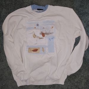 Coastal collage Beach Lighthouse Seagul sweatshirt